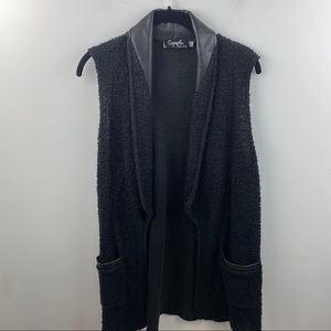 COPY - sympli faux leather long vest